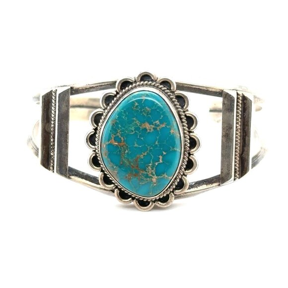 Native American Turquoise J.W. Cortez Cuff - Picture 1 of 8